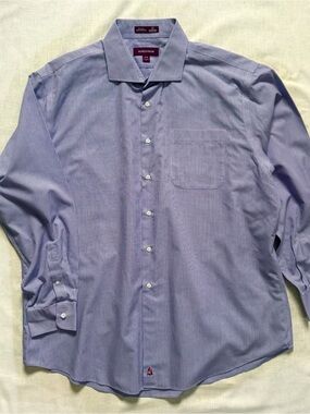 Nordstrom Blue Gingham Button-Down Cotton Dress Shirt 18-35
